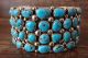Navajo Indian Traditional Sterling Silver Turquoise Cluster Bracelet by Begay