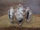 Navajo Indian Sterling Silver White Buffalo Turquoise Cuff Bracelet - Calvin Belin