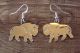 Navajo Indian Nickel Silver Buffalo Dangle Earrings by Bobby Cleveland