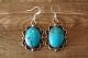 Navajo Indian Nickel Silver Turquoise Dangle Earrings by Jackie Cleveland
