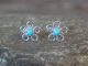 Navajo Indian Sterling Silver Turquoise Flower Post Earrings by Chee