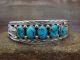 Navajo Sterling Silver Turquoise Row Bracelet Signed Davey Morgan