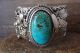 Navajo Indian Traditional Sterling Silver Turquoise Bracelet by Ben Begay