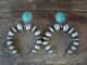 Sterling Silver Navajo Pearl & Turquoise Naja Post Earrings - Kenneth