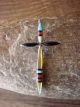Zuni Indian Sterling Silver Inlay Cross Pendant by  Lynette Bowannie.
