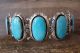 Navajo Sterling Silver Kingman Turquoise Row Bracelet - Irvin Tsosie