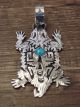 Navajo Sterling Silver & Turquoise Horned Toad Pendant - Singer
