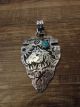 Navajo Sterling Silver & Turquoise Arrow Head Horse Pendant - Singer