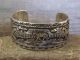 Navajo Indian Hand Stamped Sterling Silver Storyteller Horse Bracelet by Delgarito