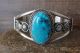 Navajo Indian Turquoise Sterling Silver Cuff Bracelet - Calladitto