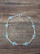 Zuni Indian Sterling Silver 8 Stone Turquoise Link Bracelet by Laweka