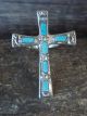 Zuni Indian Sterling Silver & Turquoise Cross Ring by C. Iule - Size 8