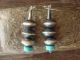 Sterling Silver Navajo Pearl & Turquoise Dangle Earrings Signed NS