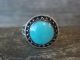 Navajo Round Sterling Silver & Turquoise Ring by Dakai - Size 8