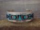 Zuni Indian Sterling Silver Turquoise Inlay Sunface Bracelet Cuff Signed R & L Vacit