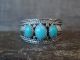 Navajo Sterling Silver & Turquoise Row Ring Signed Begay - Size 10