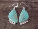 Native American Navajo Sterling Silver Turquoise Dangle Earrings by McCarthy