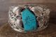 Navajo Indian Traditional Sterling Silver Turquoise Bracelet by Darrell Morgan