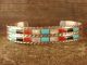 Zuni Indian Jewelry Sterling Silver Turquoise Inlay Bracelet - J. Chavez