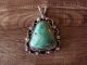 Navajo Indian Nickel Silver Turquoise Pendant by Jackie Cleveland
