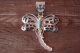 Navajo Sterling Silver Turquoise Overlay Dragonfly Pendant - A. Mariano