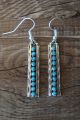 Zuni Indian Jewelry Sterling Silver Turquoise Earrings by Stephen Haloo