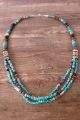 Navajo Indian Jewelry Sterling Silver Turquoise and Gemstone Necklace T&R Singer