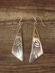 Navajo Indian Sterling Silver Bear Paw Dangle Earrings by Sonny Gene Jr.