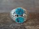 Navajo Sterling Silver & Turquoise Ring Signed Spencer - Size 13.5