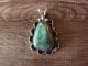 Navajo Indian Nickel Silver Turquoise Pendant by Jackie Cleveland