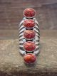 Navajo Indian Sterling Silver Spiny Oyster Ring -Thomas Yazzie - Size 6