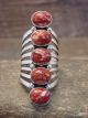 Navajo Indian Sterling Silver Spiny Oyster Ring -Thomas Yazzie - Size 9