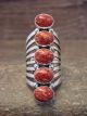 Navajo Indian Sterling Silver Spiny Oyster Ring -Thomas Yazzie - Size 8