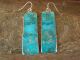 Navajo Indian Sterling Silver & Turquoise Slab Dangle Earrings by Tortalita