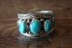 Native American Jewelry Sterling Silver Turquoise 3 Stone Ring! Size 10 1/2 - Begaye