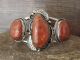 Navajo Nickel Silver 3 Stone Spiny Oyster Bracelet by Bobby Cleveland