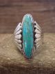 Navajo Indian Jewelry Sterling Silver Turquoise Ring Size 11 - Coho