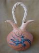 Zuni Indian Pueblo Clay Wedding Vase 3D Lizard Pottery by Deldrick Cellicion