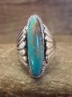 Navajo Indian Jewelry Sterling Silver Turquoise Ring Size 8 - Coho