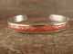 Zuni Indian Sterling Silver Apple Coral Inlay Bracelet by GMT