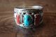 Native American Jewelry Sterling Silver Turquoise Coral Ring! Size 11 - Begaye
