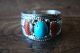Native American Jewelry Sterling Silver Turquoise Coral Ring! Size 11 1/2 - Begaye