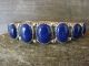 Native American Indian Jewelry Sterling Silver Lapis Bracelet - Yazzie