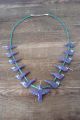  Hand Carved Purple Mohave Turquoise Hummingbird Fetish Necklace - Mitchell!