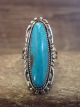 Navajo Indian Sterling Silver Turquoise Ring by Garcia - Size 8