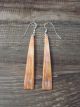 Zuni Indian Jewelry Spiny Oyster Slab Dangle Earrings by Espino
