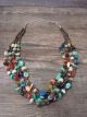 Navajo Indian Multi Gemstone 4 Strand Heishi Link Necklace by Helen Tsosie