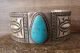 Navajo Indian Traditional Sterling Silver Turquoise Cuff Bracelet by Herman Smith