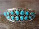 Navajo Indian Traditional Sterling Silver Turquoise Cluster Bracelet by Annie Chapo