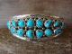Navajo Indian Traditional Sterling Silver Turquoise Cluster Bracelet by Annie Chapo